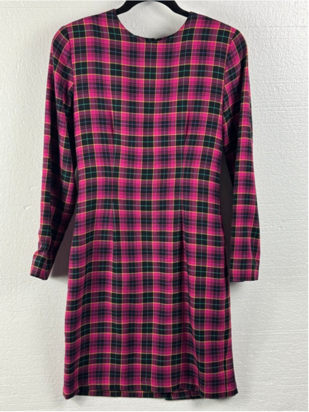 The Limited Pink Black Plaid Long Sleeve Dress Size 4